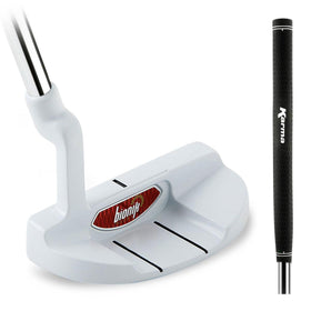 Hireko Bionik 105 nano-white semi-mallet putter front view improves alignment.