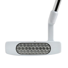 Hireko Bionik 105 nano-white putter shaft detail highlights steel construction.