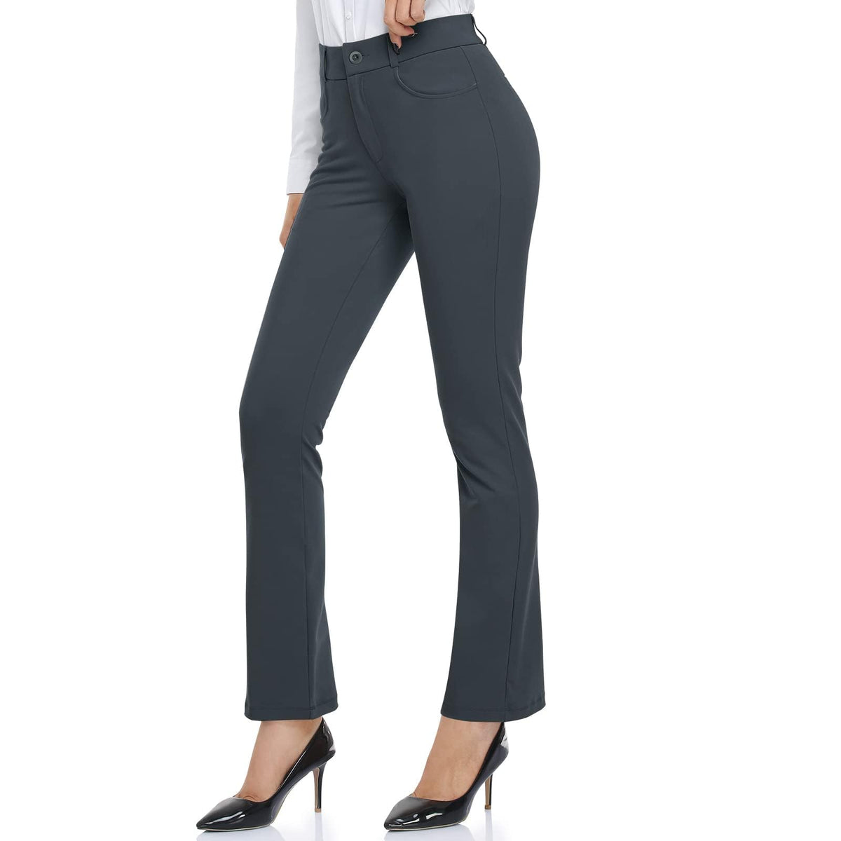 HISKYWIN front-pocket dress pants offer secure storage for essentials during busy workdays.