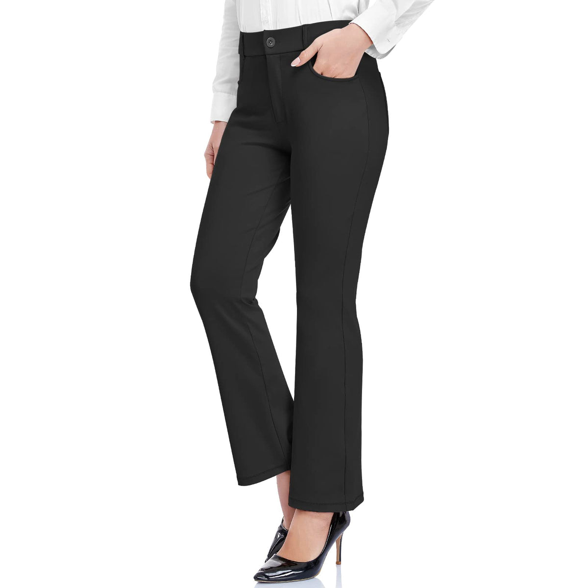 HISKYWIN HF838 black M front view with 4-way stretch for all-day comfort.