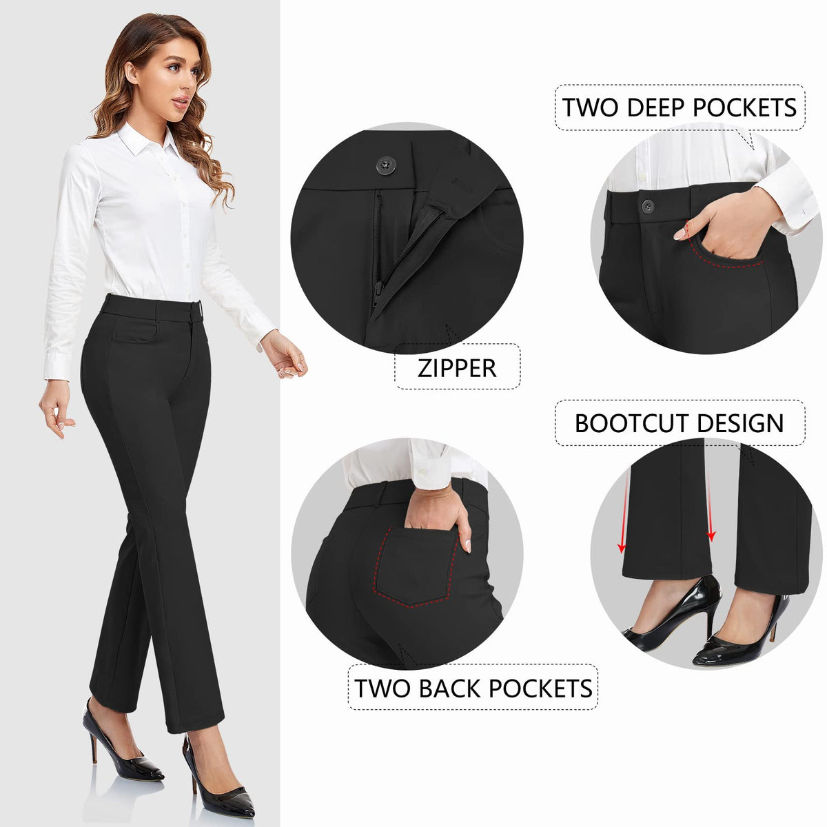HISKYWIN crease-free finish closeup in black hints at a polished workday look.
