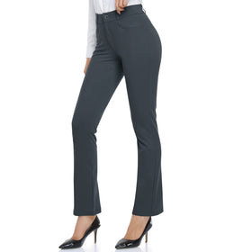 HISKYWIN women's dress pants front pockets for secure daily essentials.