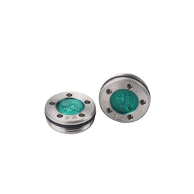 HISTAR golf weights in green four-leaf design, two-piece set for customizable club balance.