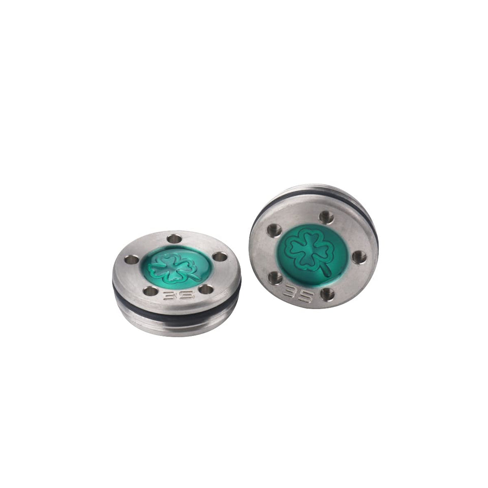 HISTAR golf weights in green four-leaf design, two-piece set for customizable club balance.