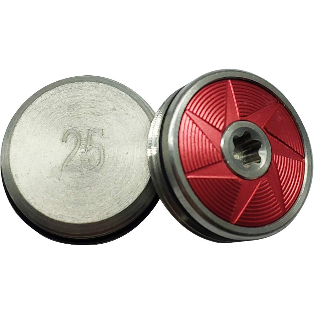 Packaging includes two 25g weights for quick setup and swapping.