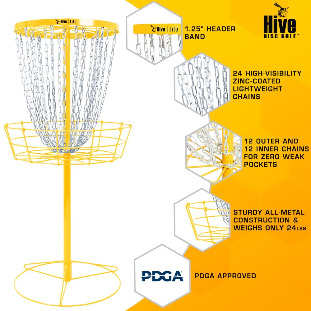 Hive Disc Golf Lite Basket chains deliver steadier catches during practice