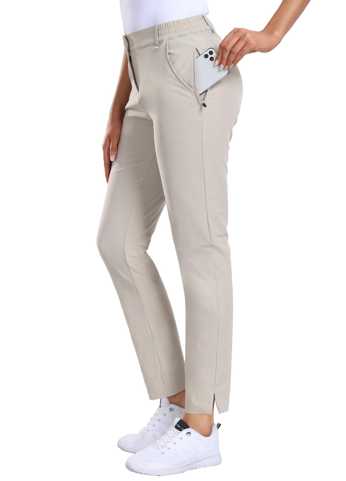 Hiverlay women's golf pants with wide-leg cropped ankle for a stylish on-course look