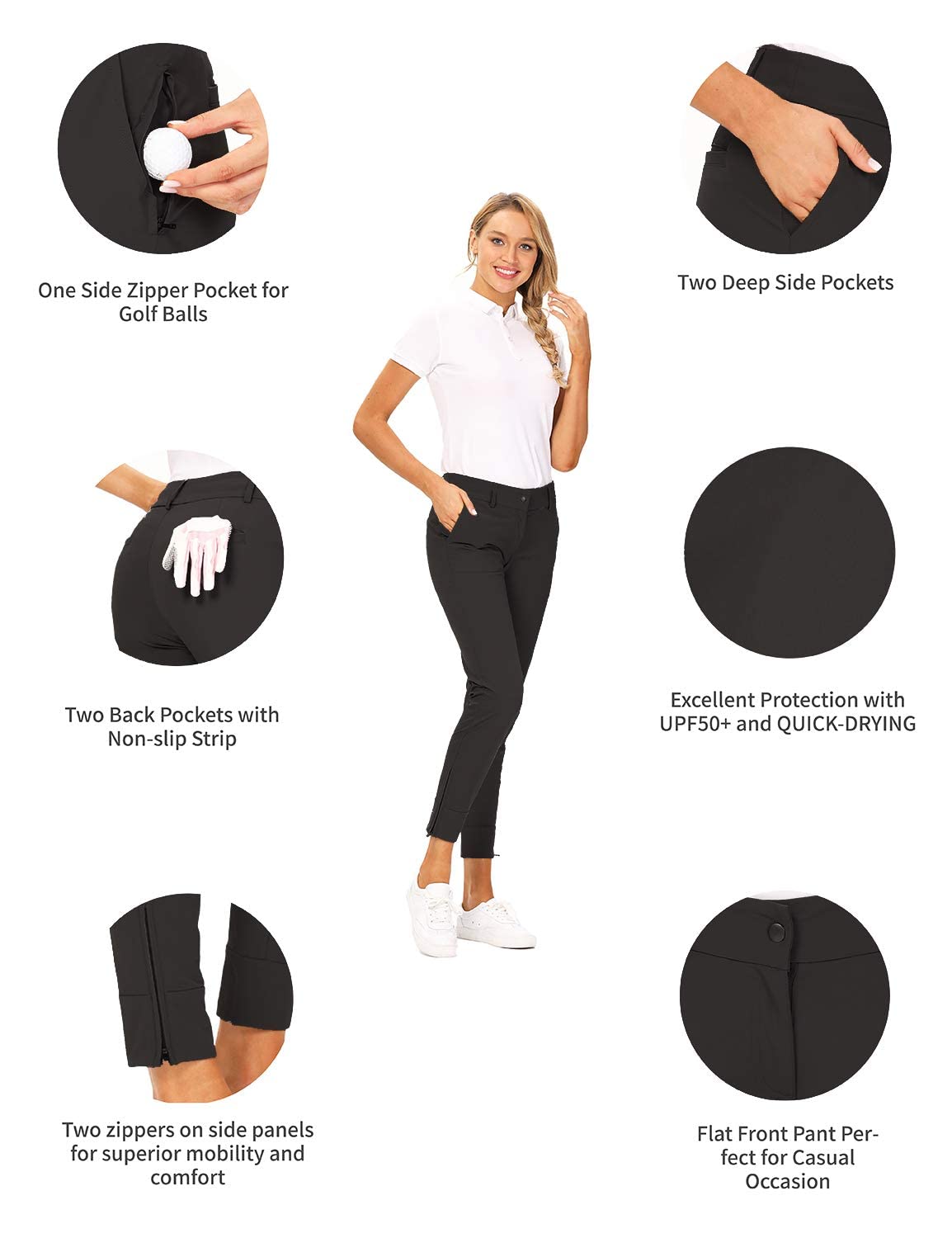 Hiverlay straight-leg pant with side zipper for flexible movement.