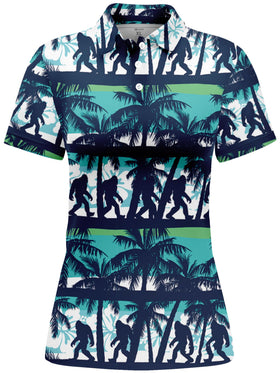 HIVICHI Crazy Sasquatch golf polo displaying fun design for golf rounds.