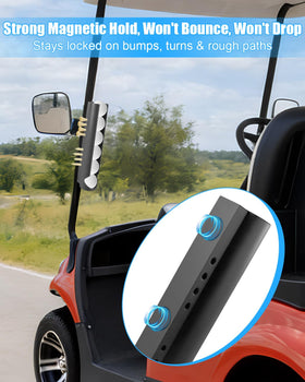 HKJWUN strong magnet keeps items secure on metal posts during bumpy rides.