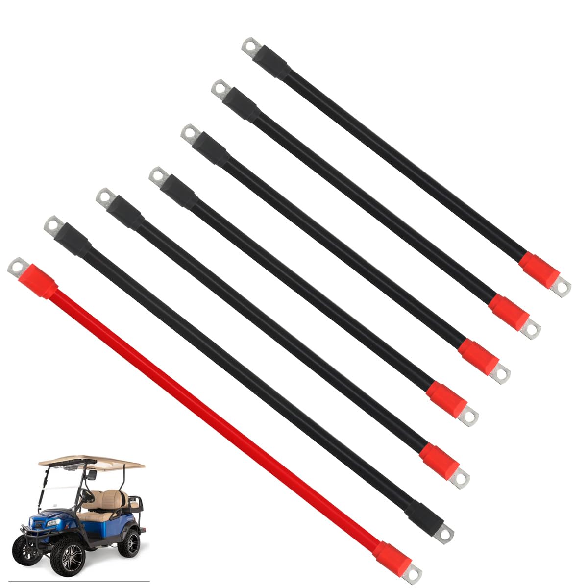HKOO golf cart battery cables ends show corrosion-resistant connections.