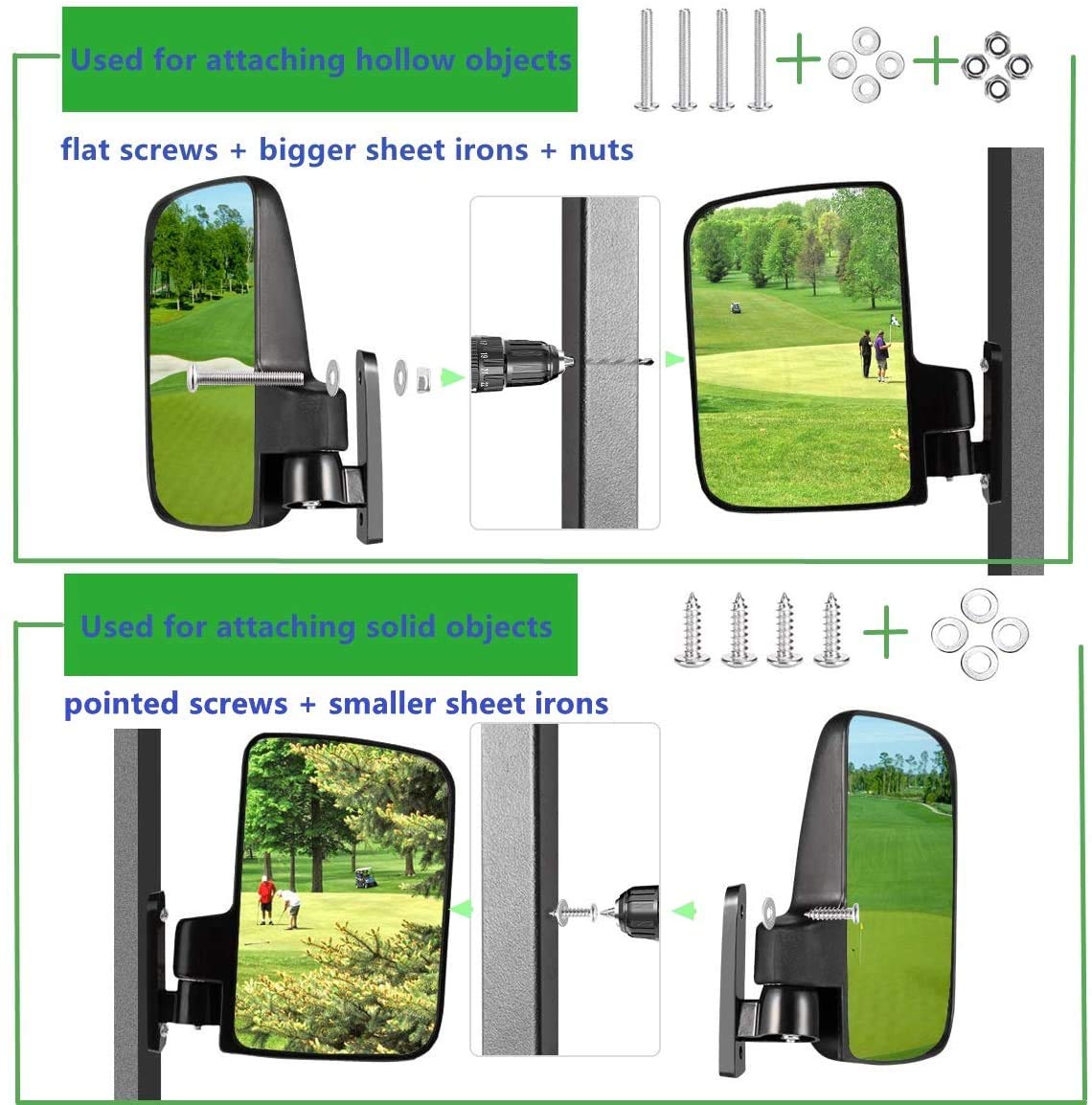 HKOO 16.5-inch rear mirror delivers wide, clear rear visibility.