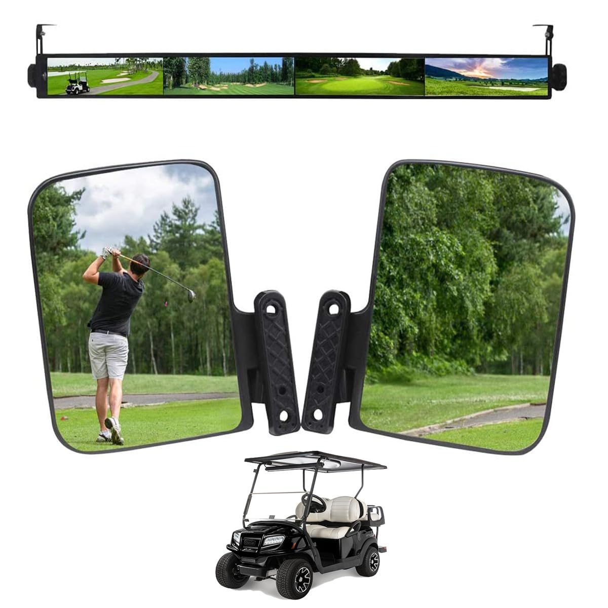 HKOO golf cart side mirror folding for easy storage