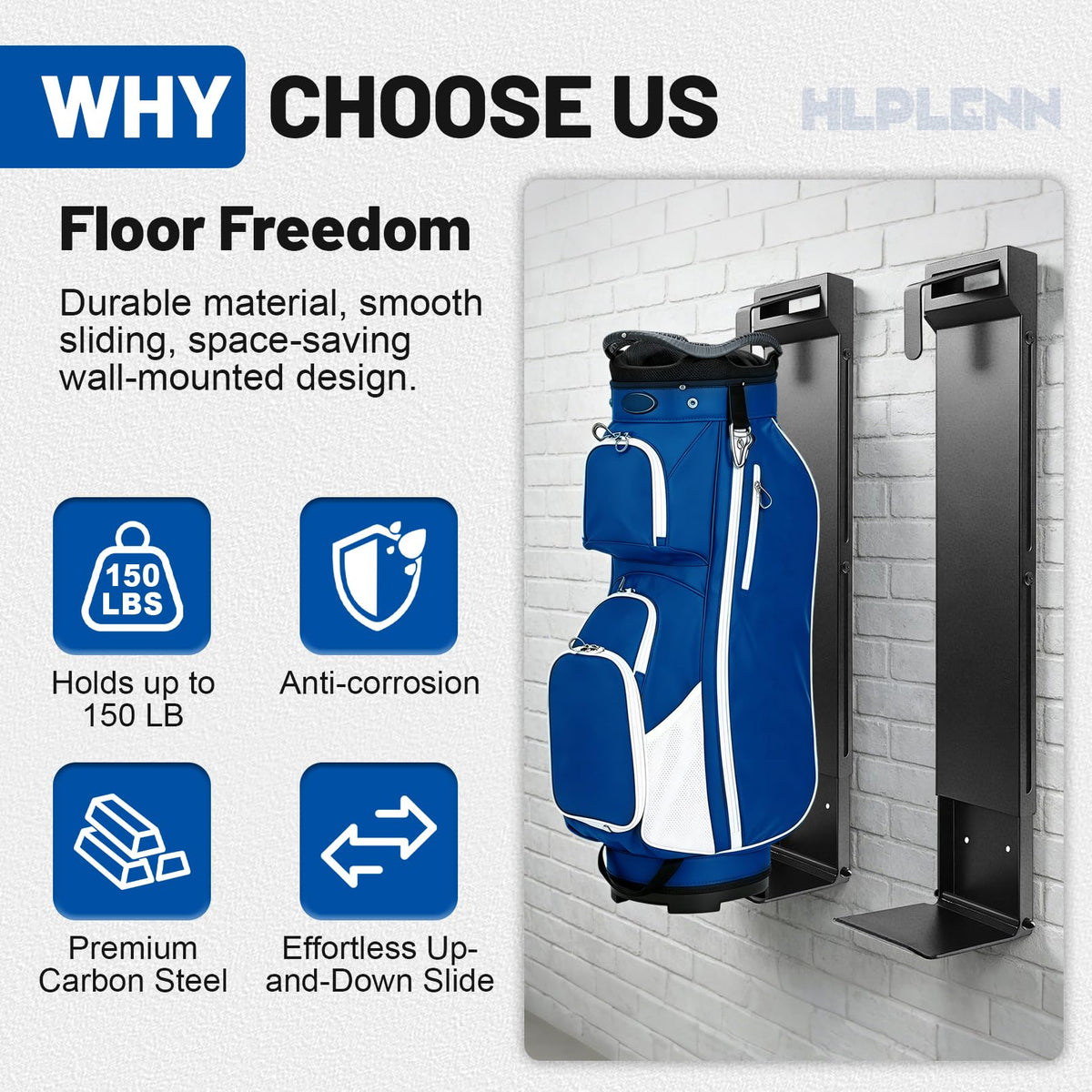Hlplenn adjustable storage fits most golf bags from 36 to 47 inches.
