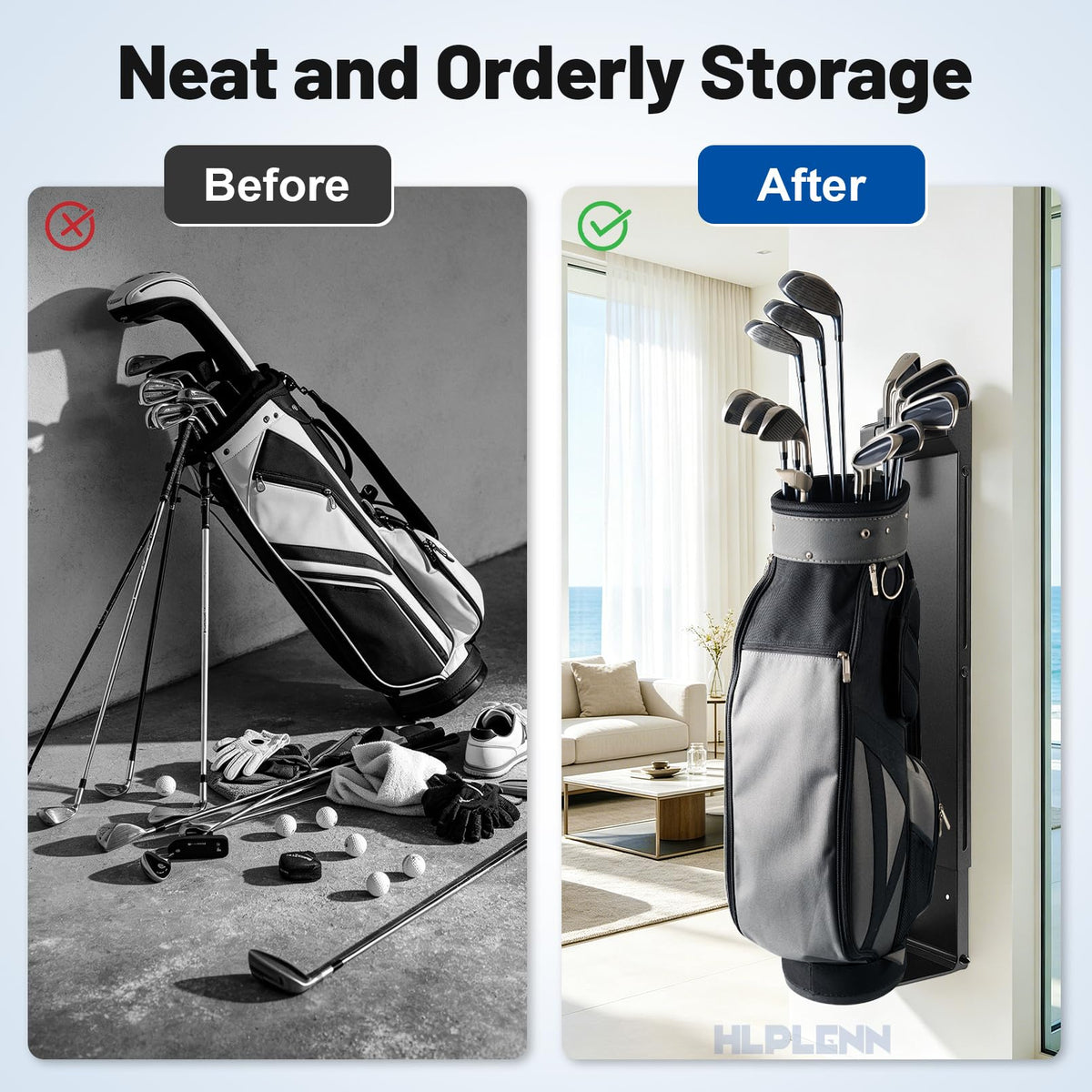 Hlplenn tool-free installation makes garage organization quick.