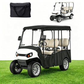 HMAZAE golf cart cover with clear PVC windows for quick visibility.