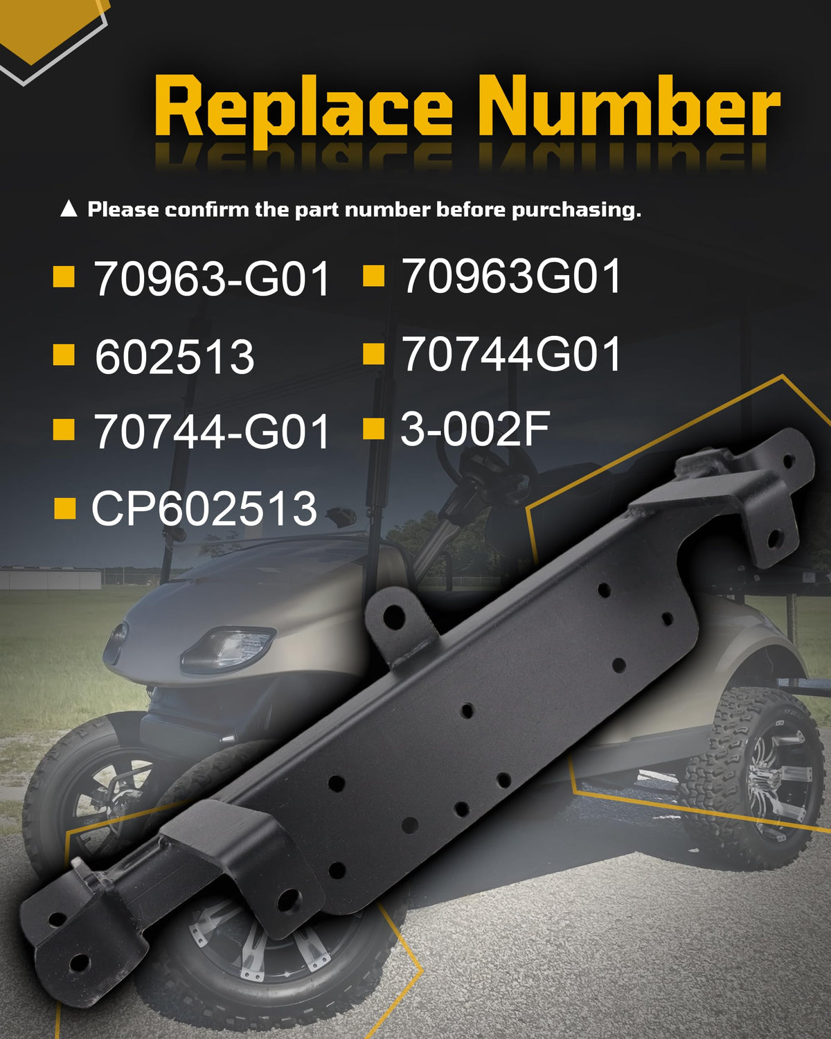 HocvrlX front-axle weldment visual compatible with EZGO TXT models