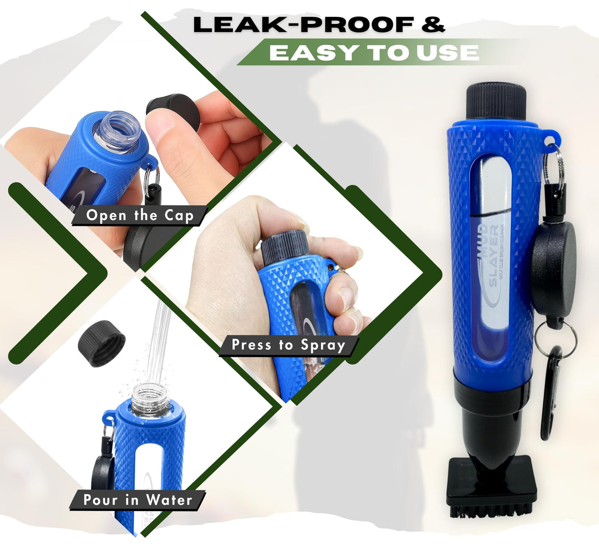 HODL 21 leak-proof reservoir prevents spills in your bag.