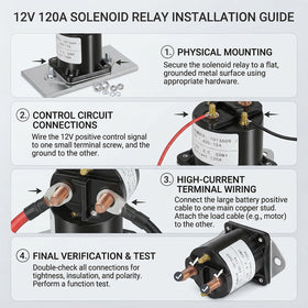 HOGUCAL 12V solenoid relay front view for Club Car Tempo, plug-and-play ready.