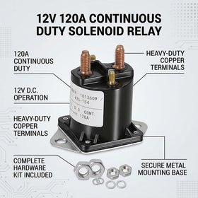 HOGUCAL 12V solenoid relay side view compact form for quick upgrades.