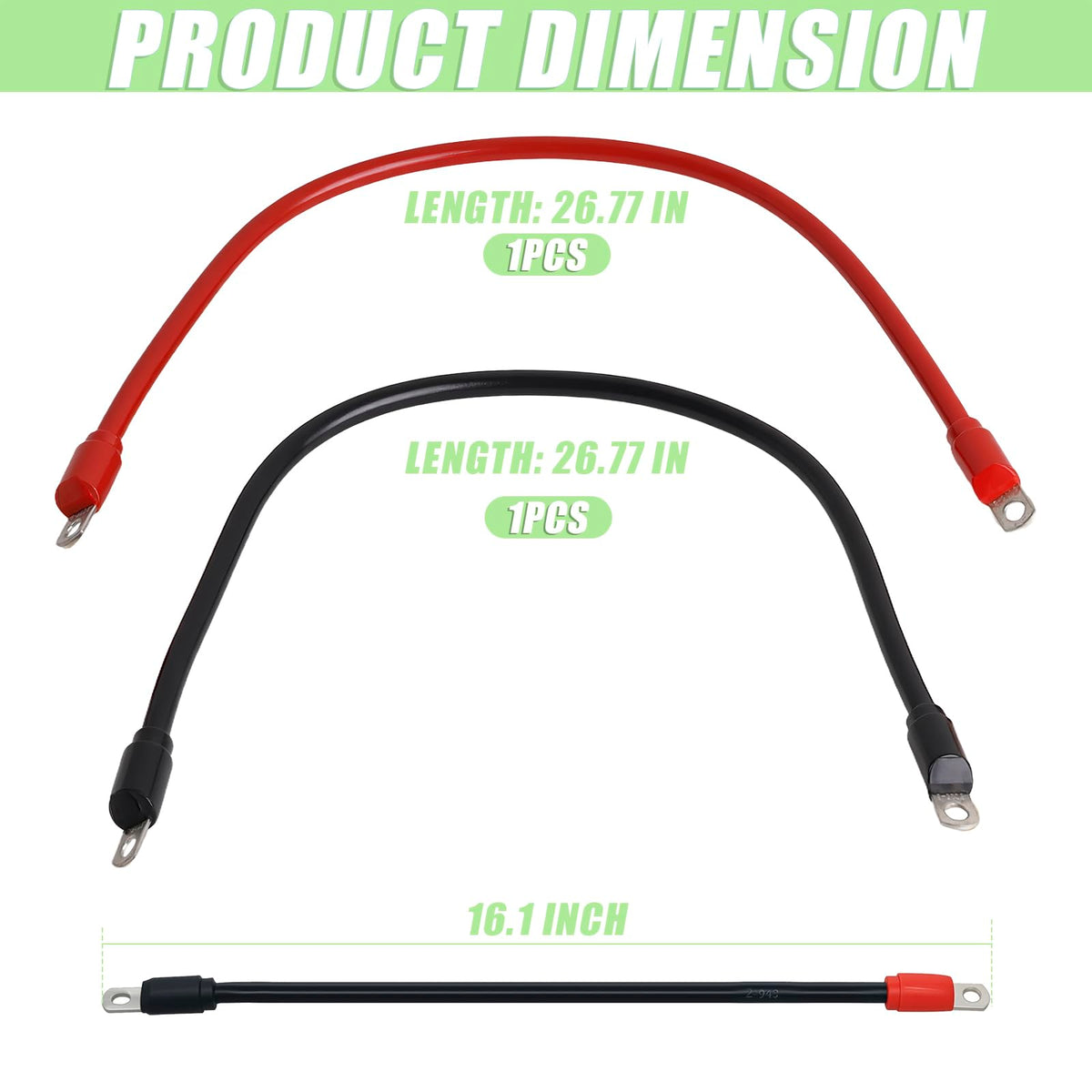HOGUCAL 4GA pure copper battery cables for EZGO TXT installations