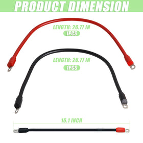 HOGUCAL 4GA pure copper battery cables for EZGO TXT installations