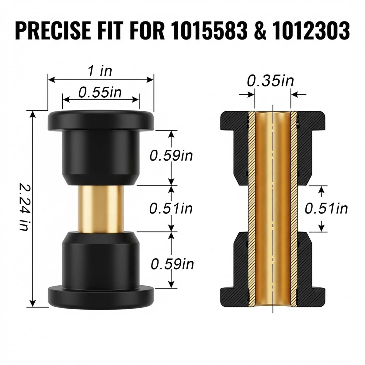 HOGUCAL bushing and sleeve kit features urethane and steel components for durable suspension.