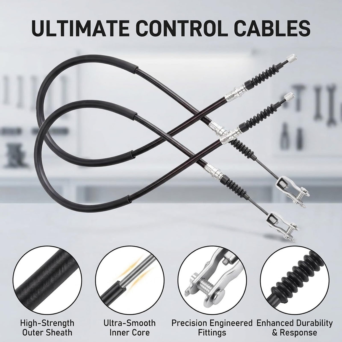 HOGUCAL Club Car DS brake cable core detail highlights stainless steel durability