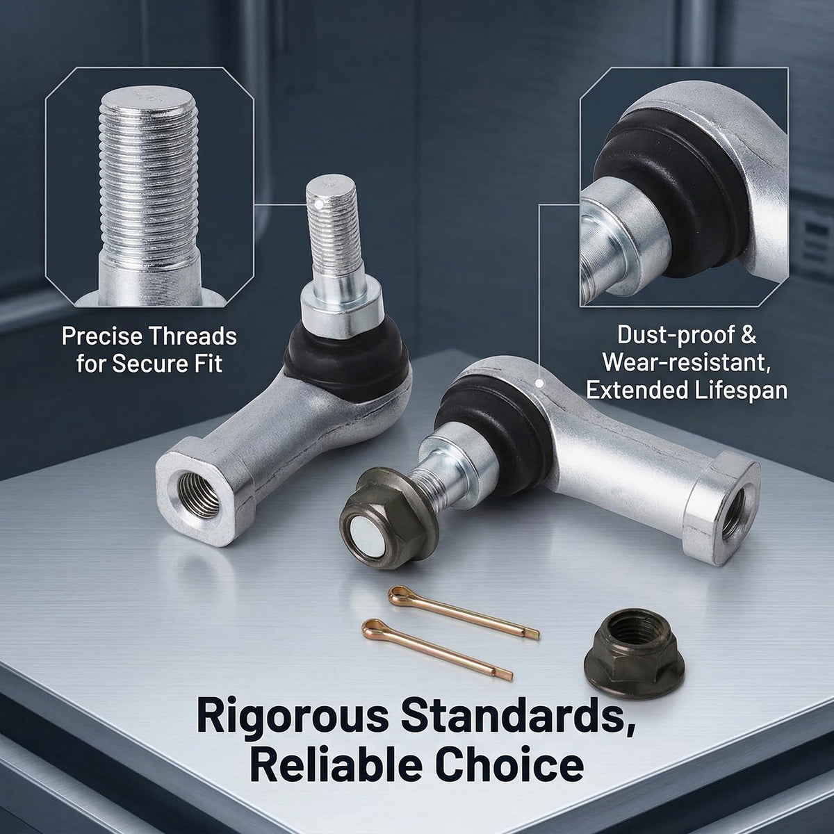 HOGUCAL tie rod end for Precedent and Tempo, reliable steering control for carts.