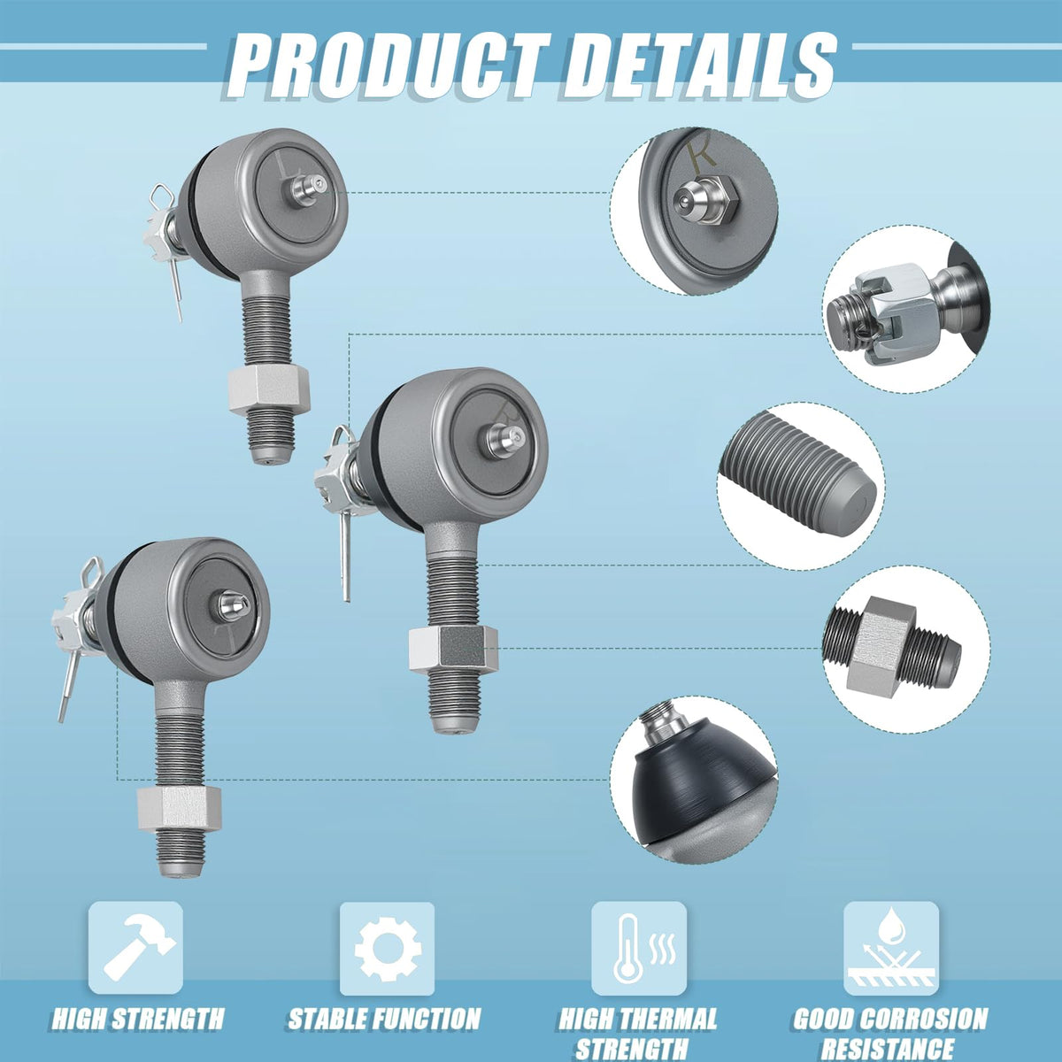 HOGUCAL left-thread ball joint for Club Car DS enhances durability.