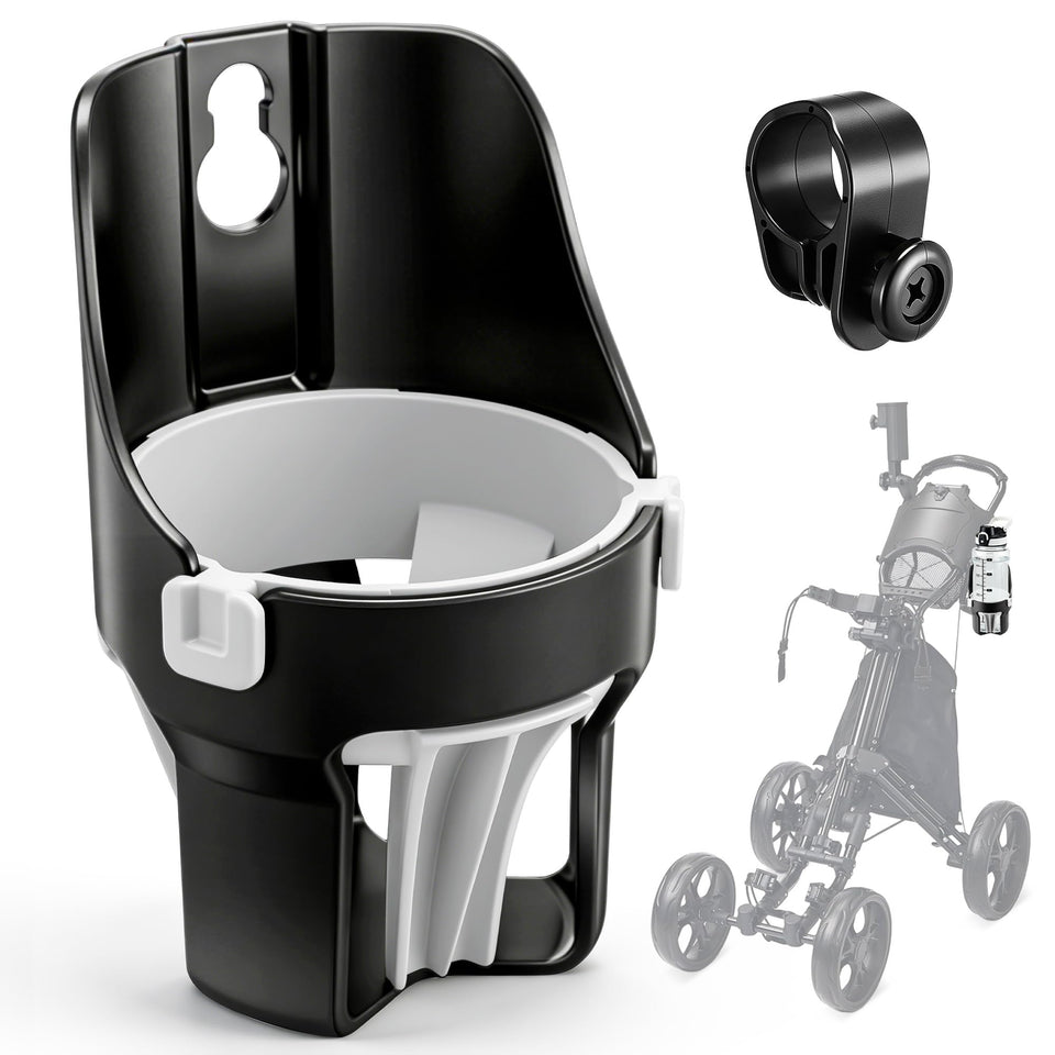 Hohean golf push cart cup holder with 40oz capacity secures large drinks on course