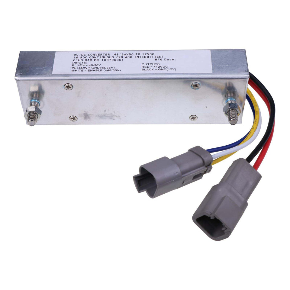 Holdwell 36V/48V to 12V DC converter compact housing for Club Car accessory power
