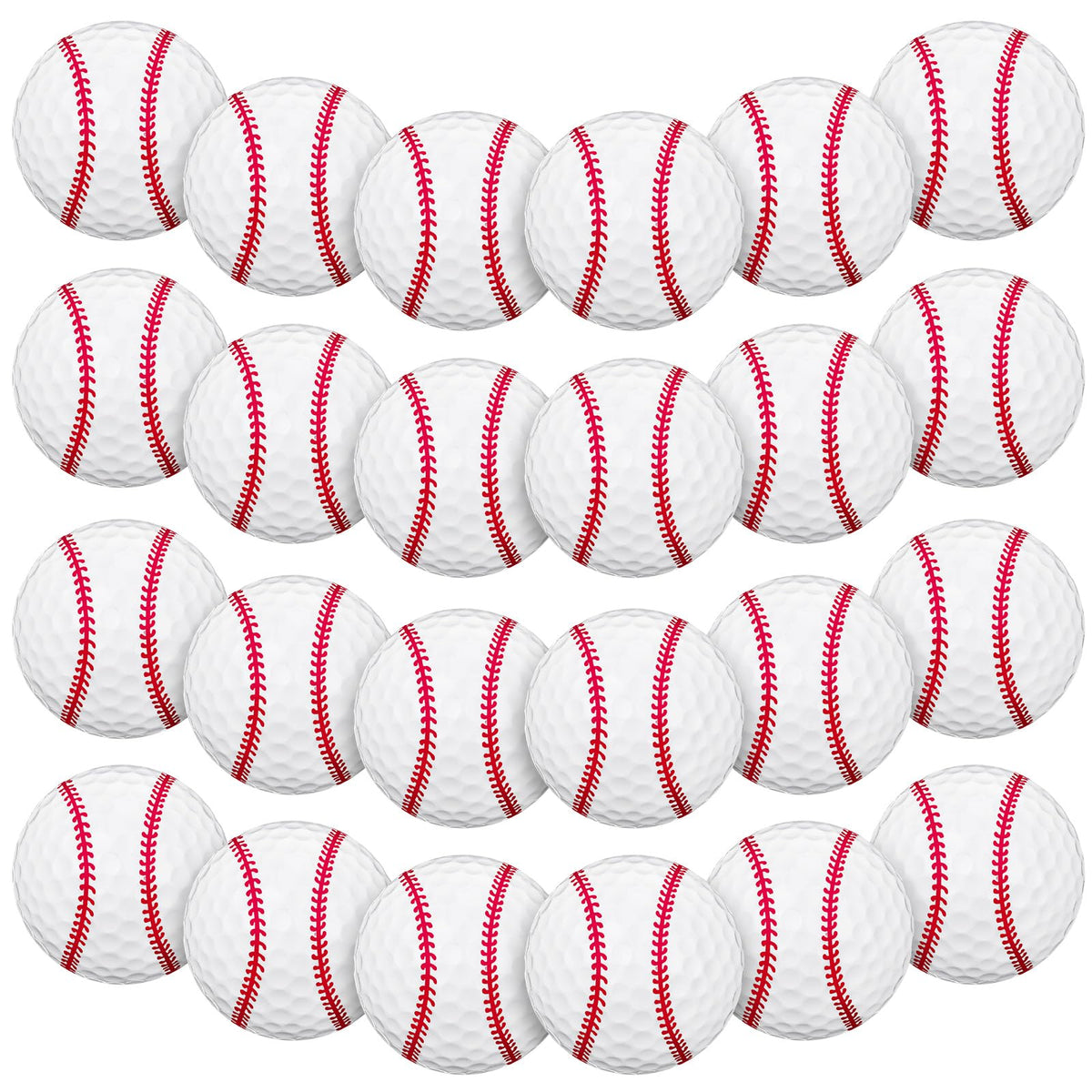 Hollowfly baseball golf balls with stitch pattern for enhanced grip and style on course.