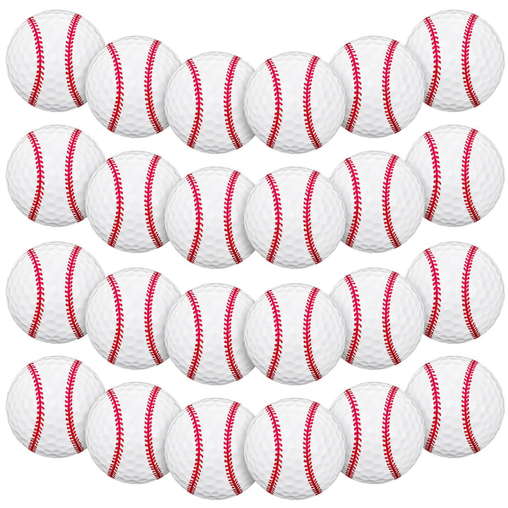 Hollowfly baseball golf balls with stitch pattern for enhanced grip and style on course.