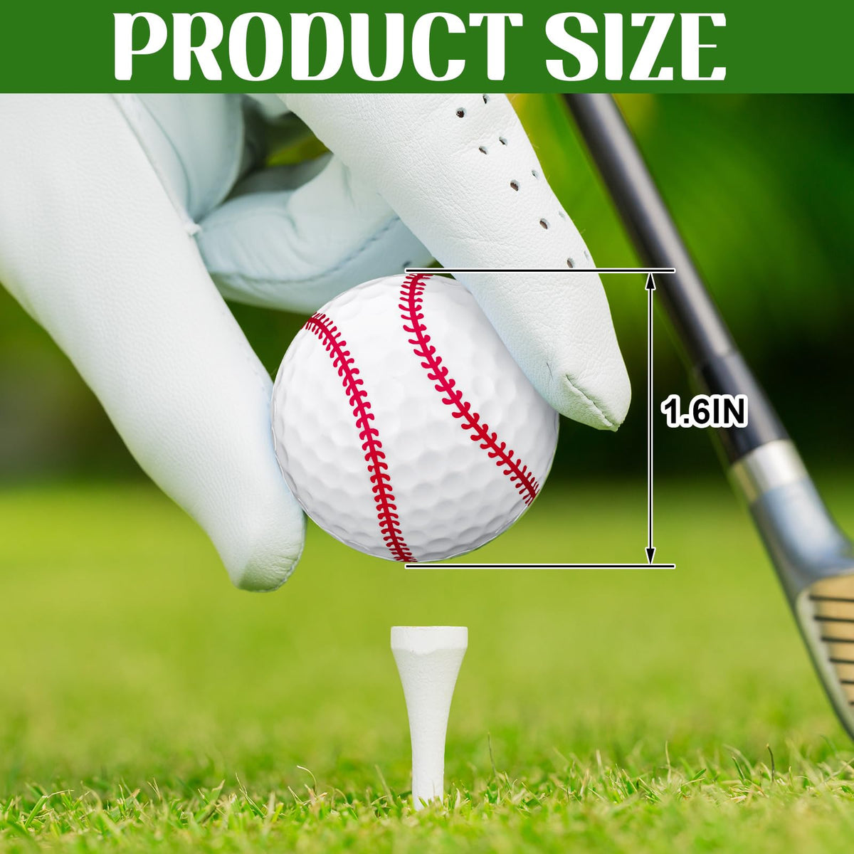 Hollowfly baseball golf balls show textured grip for precise shots during practice.