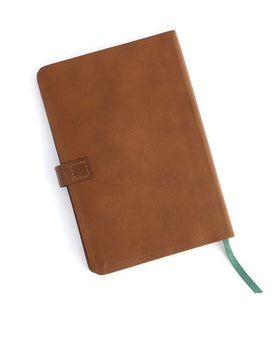 Green bonded leather detail on Holman Bibles HCSB Golfer Bible.