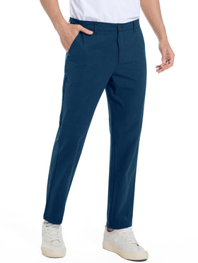 Holure golf trousers show stretch fabric for comfortable movement.