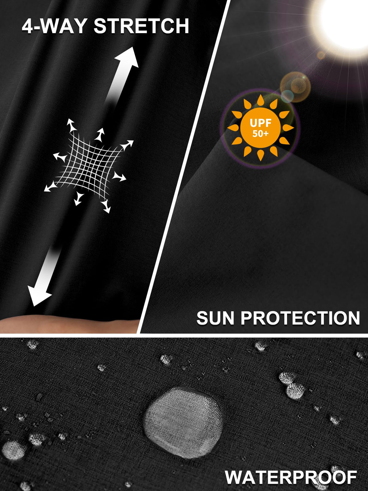 Holure UPF 50+ fabric helps shield skin during sun exposure.