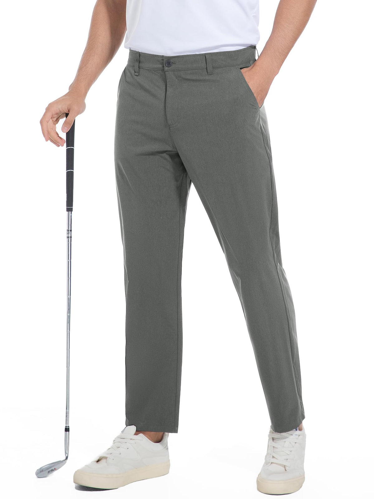 Holure waterproof straight-fit golf trousers on course with weather protection