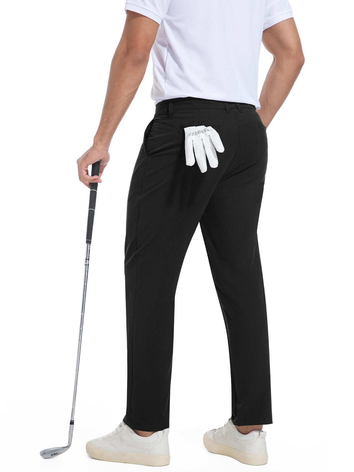 Holure golf pants with zipper fly and button closure for secure daily wear.