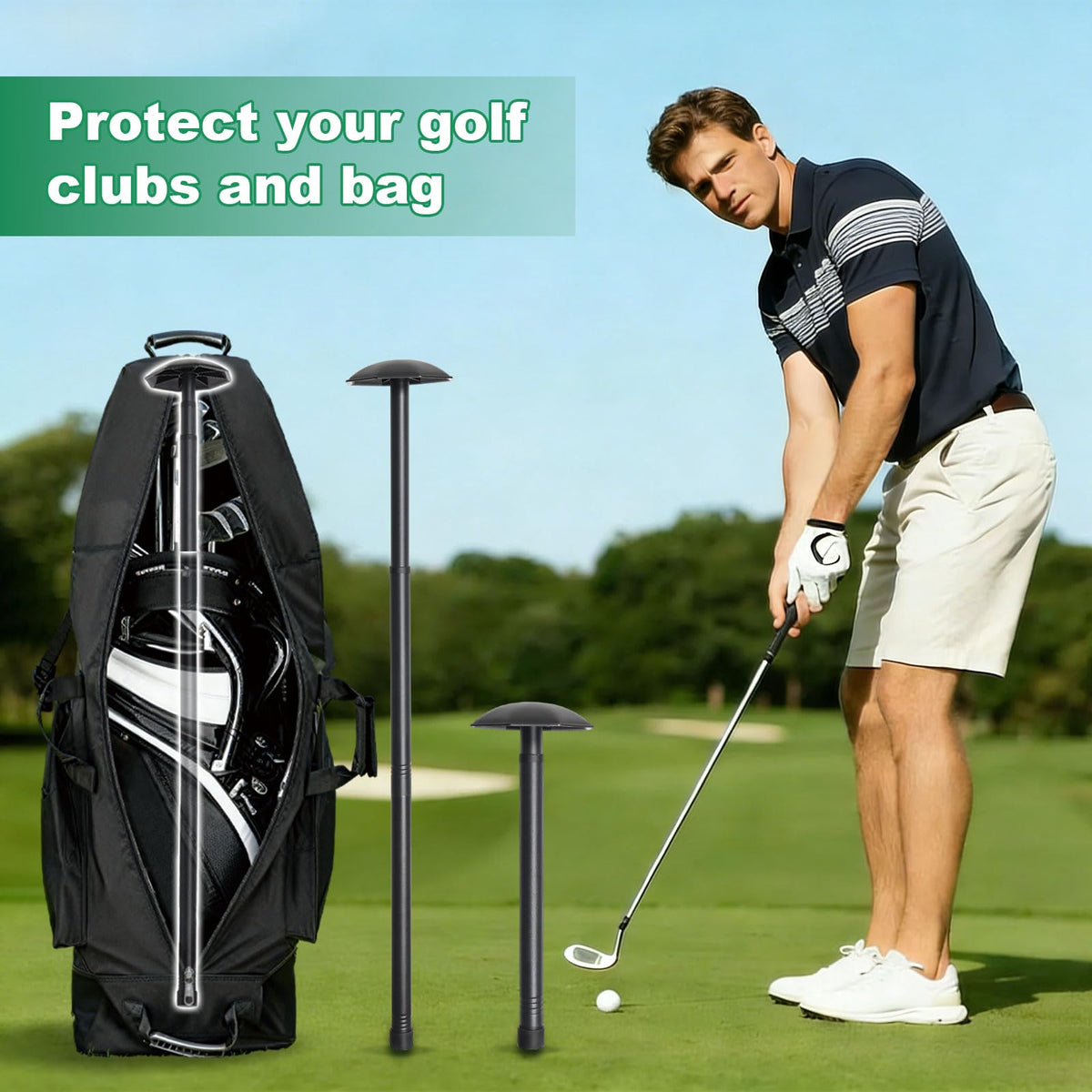 HOME RIGHT travel pole protects gear during air cargo transit