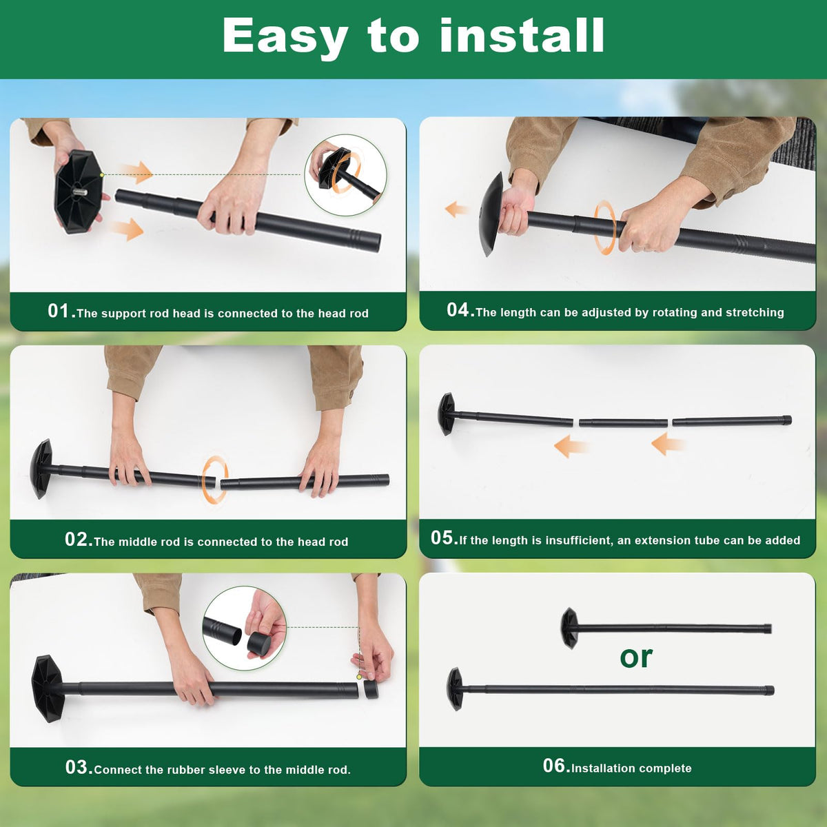 HOME RIGHT compact pole design fits in car trunk or backseat storage