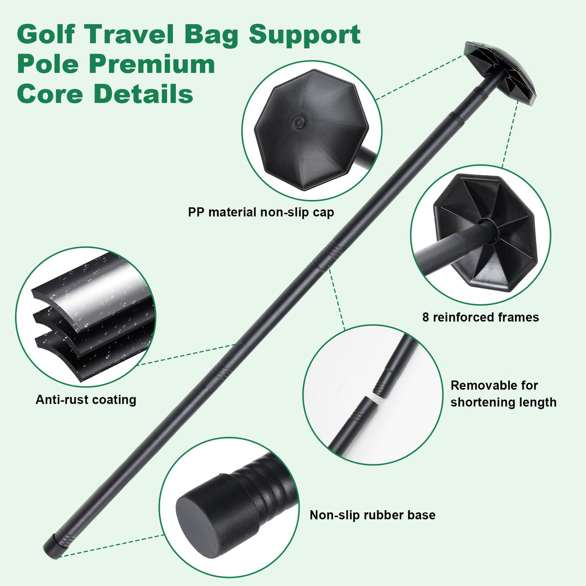 HOME RIGHT golf travel pole collapsed for compact packing