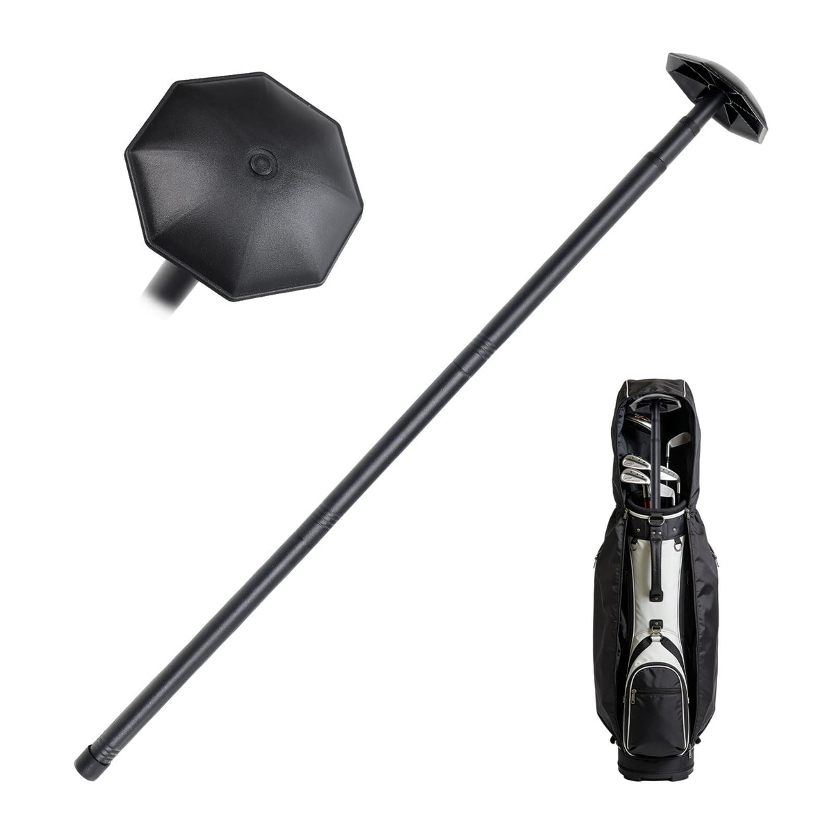 HOME RIGHT golf travel pole extended to 28–41.7 inches for a secure bag fit