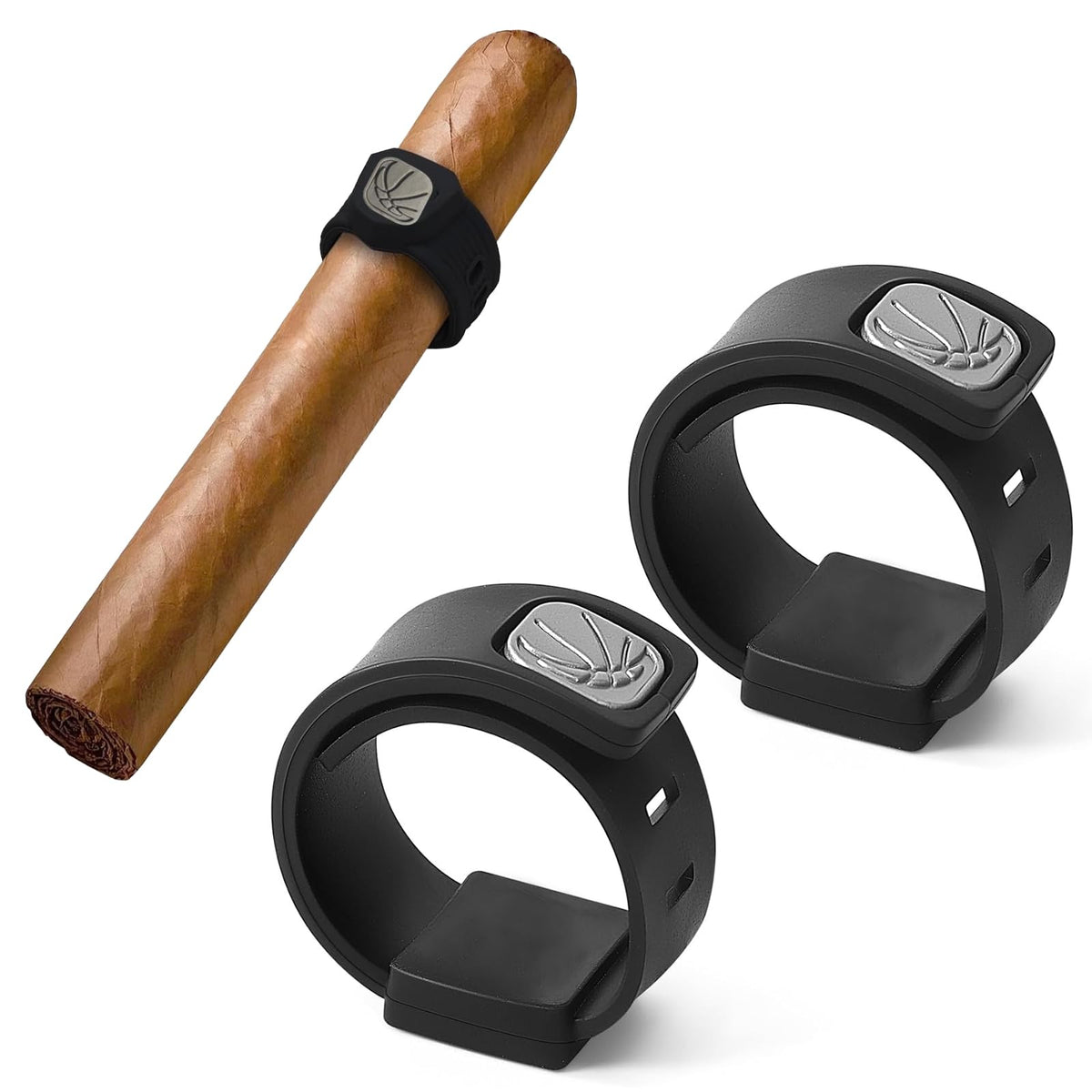 Homlume cigar holder on a golf cart surface, secure for 38–60 gauge cigars.