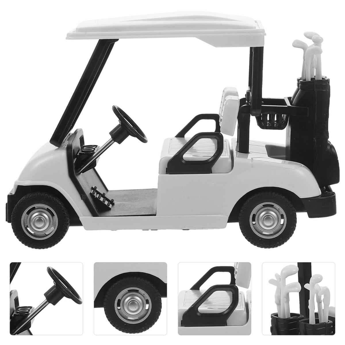 Homoyoyo diecast golf cart ornament back view highlights sturdy finish