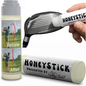 HoneyGolf HoneyStick bottle in pocket for quick on-course touchups.