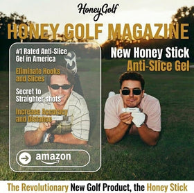 HoneyGolf HoneyStick on the driver face provides visual feedback on contact during a swing.