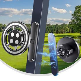HonicWang magnetic golf cart phone holder side view shows stable attachment