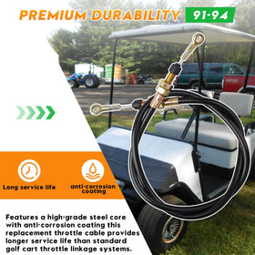 Honkador durable throttle cable for EZGO Marathon emphasizes longevity.